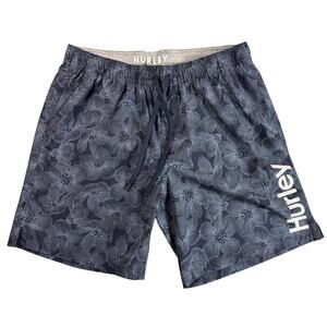 Hurley Board Shorts Mens 2XL Floral Hawaiian Beach Drawstring Pockets Lined